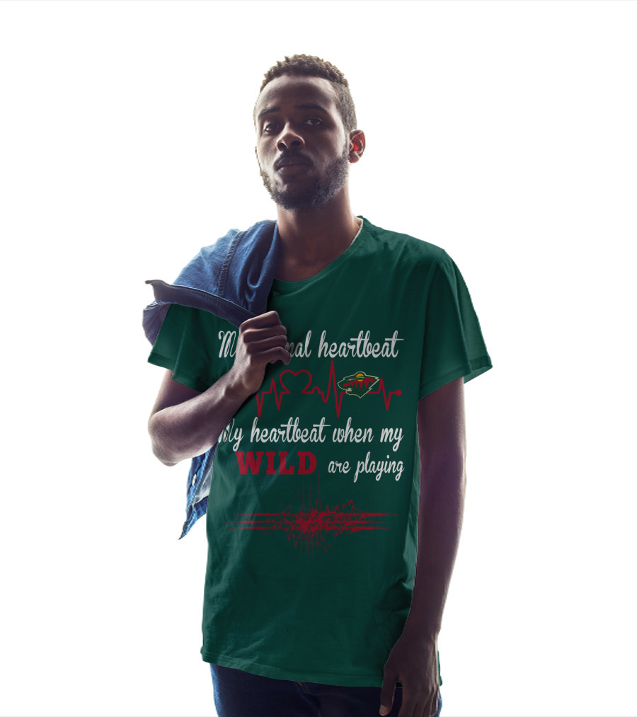 My Normal Heartbeat My Heartbeat When My Wild Are Playing Minnesota Wild T-Shirt