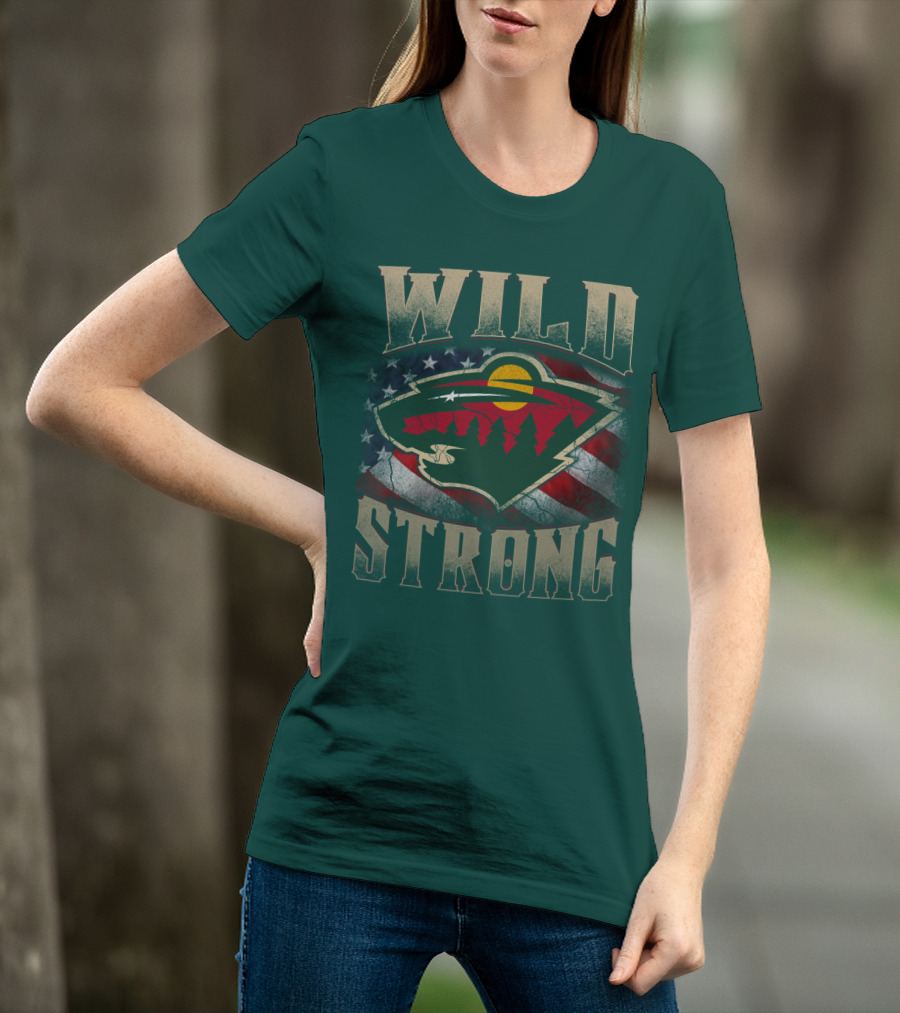 Minnesota Wild Strong American Flag T-Shirt