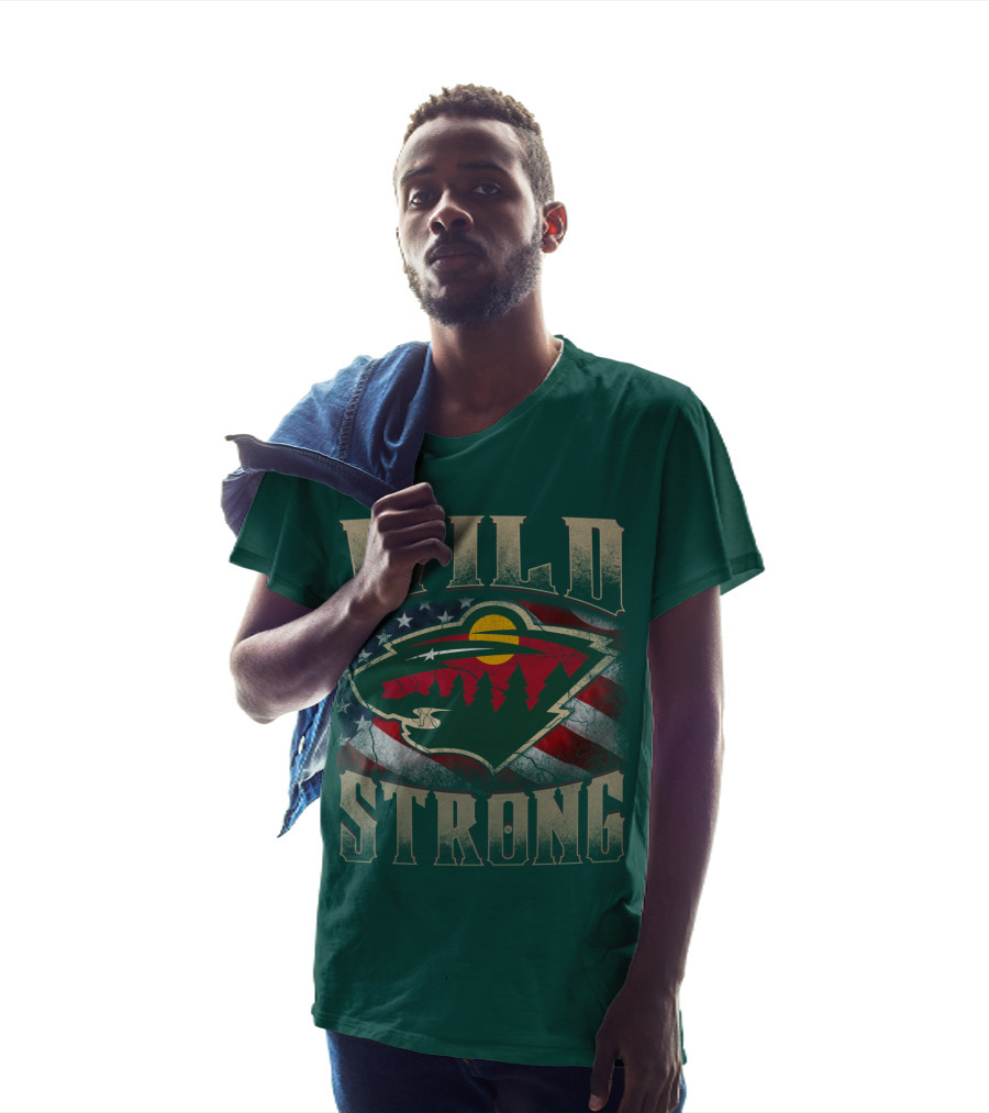 Minnesota Wild Strong American Flag T-Shirt