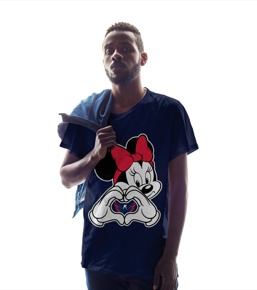 Minnie Mouse Heart Hands Washington Capitals T-Shirt