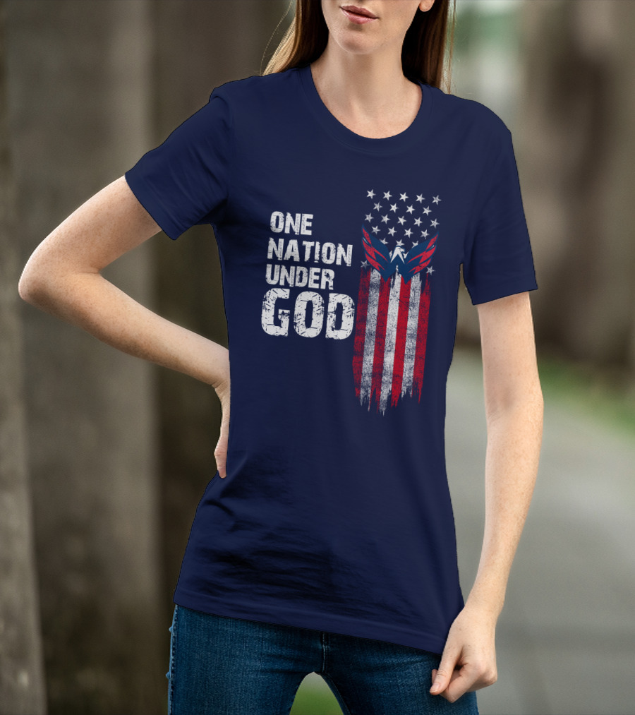 One Nation Under God Washington Capitals American Flag T-Shirt
