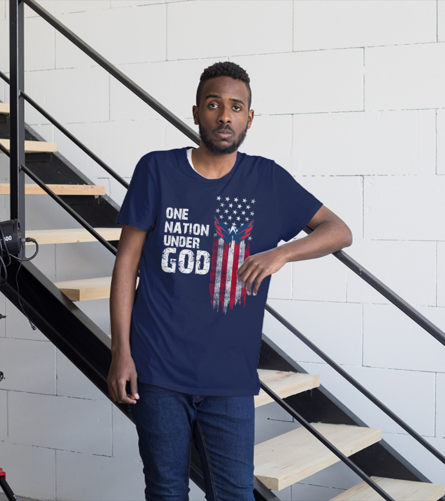 One Nation Under God Washington Capitals American Flag T-Shirt