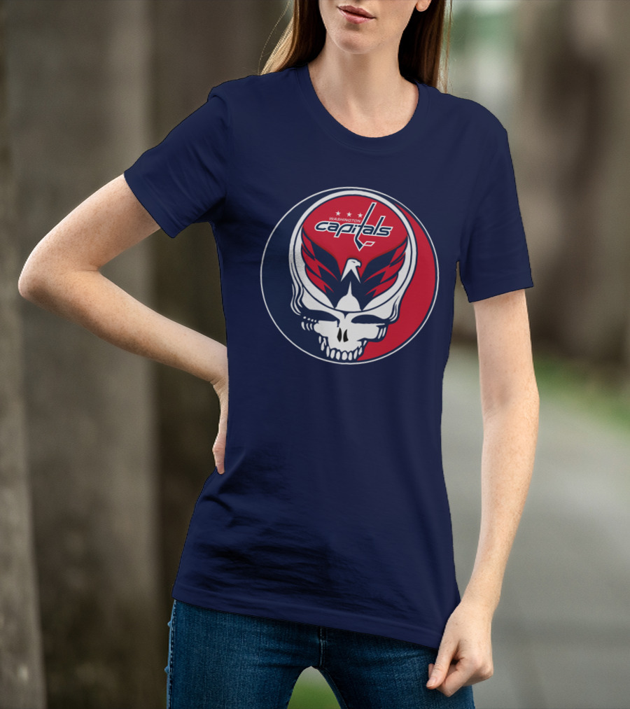 Washington Capitals Deadheads Hockey Logo Crest T-Shirt