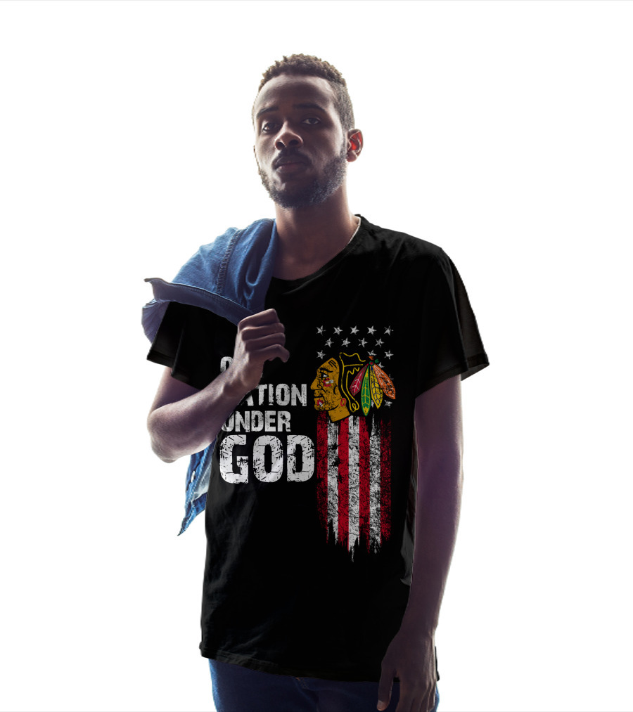 One Nation Under God Blackhawks Stars And Stripes T-Shirt