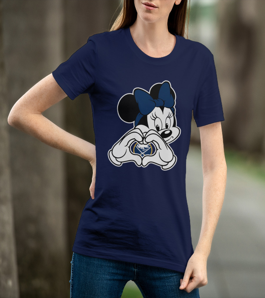 Buffalo Sabres Minnie Mouse Heart Hands T-Shirt