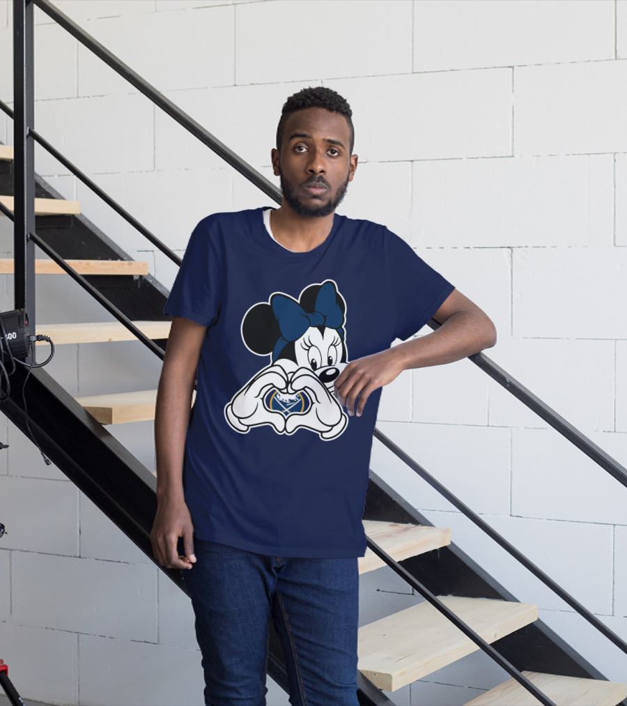 Buffalo Sabres Minnie Mouse Heart Hands T-Shirt