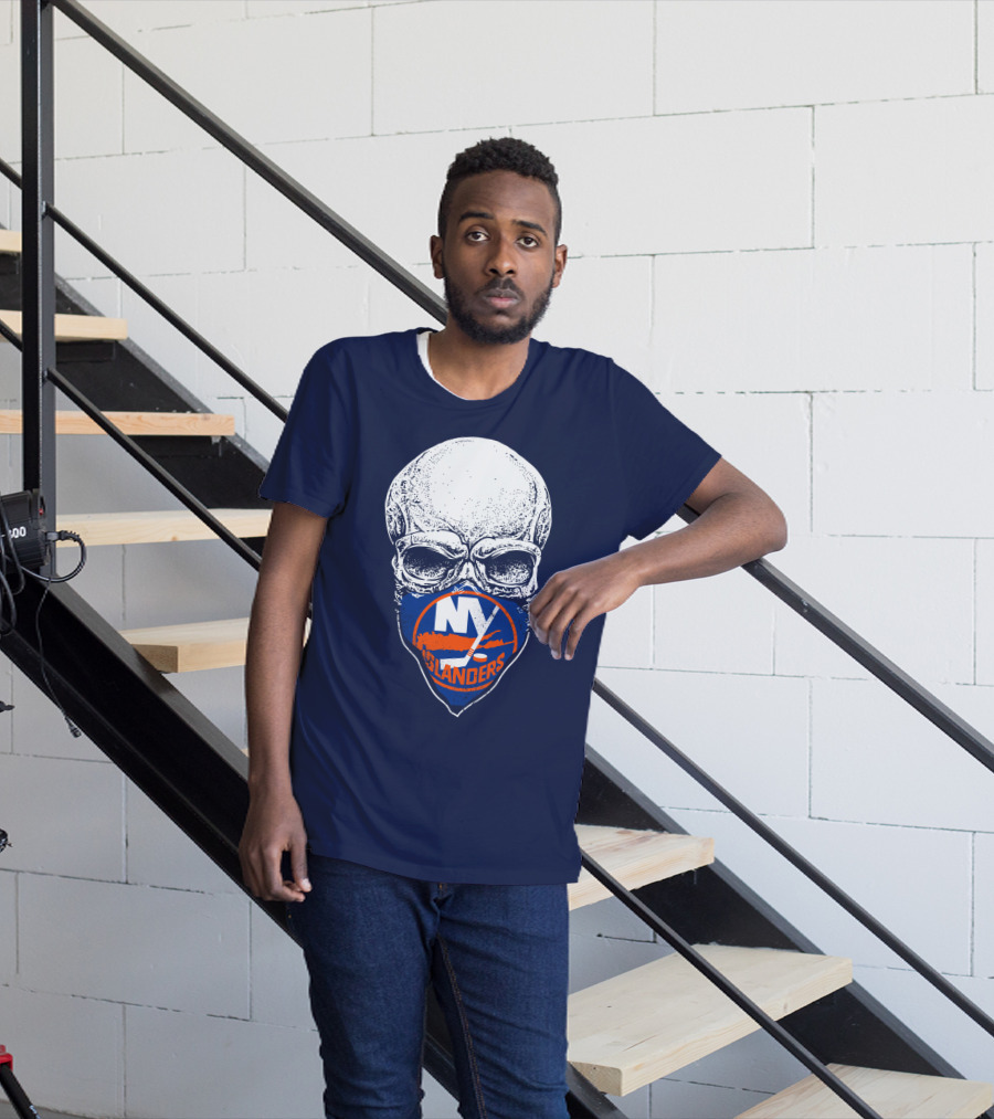 Ny Islanders Skull Logo Hockey Fan T-Shirt