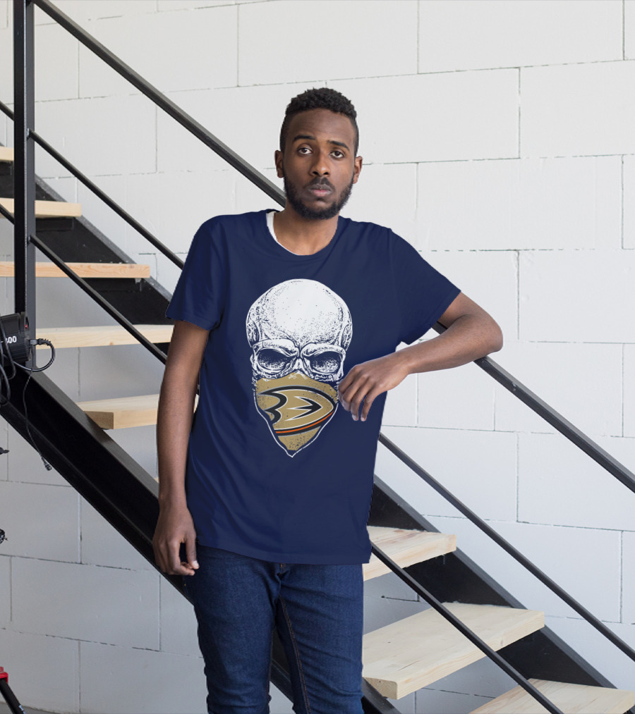 Anaheim Ducks Hockey Skull Mask T-Shirt