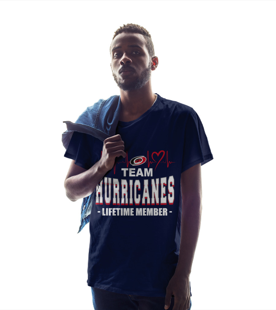 Team Hurricanes Lifetime Member Heartbeat Love T-Shirt
