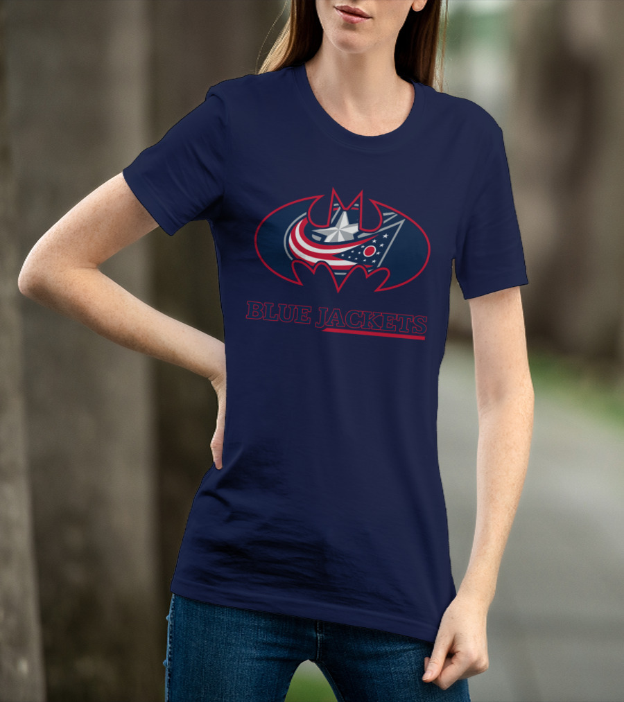 Blue Jackets Bat Emblem Fusion T-Shirt