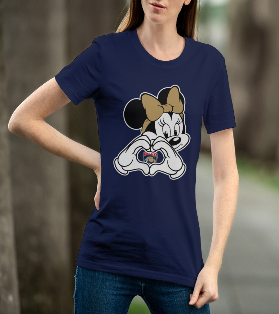 Florida Panthers Minnie Heart Hands T-Shirt