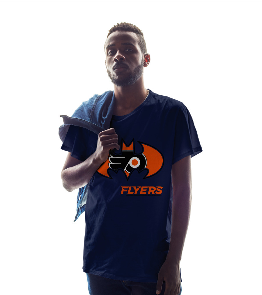 Philadelphia Flyers Batman Logo Crossover T-Shirt