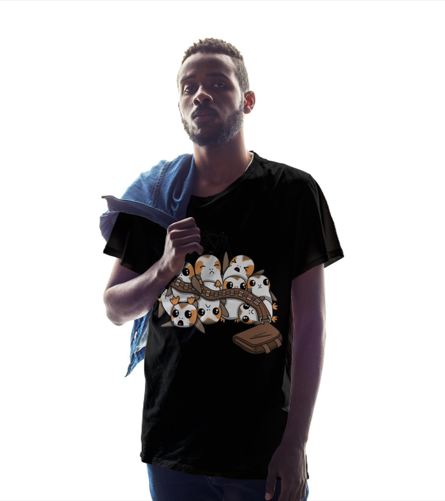 Porgs Overload Chewbacca Bandolier Fun T-Shirt