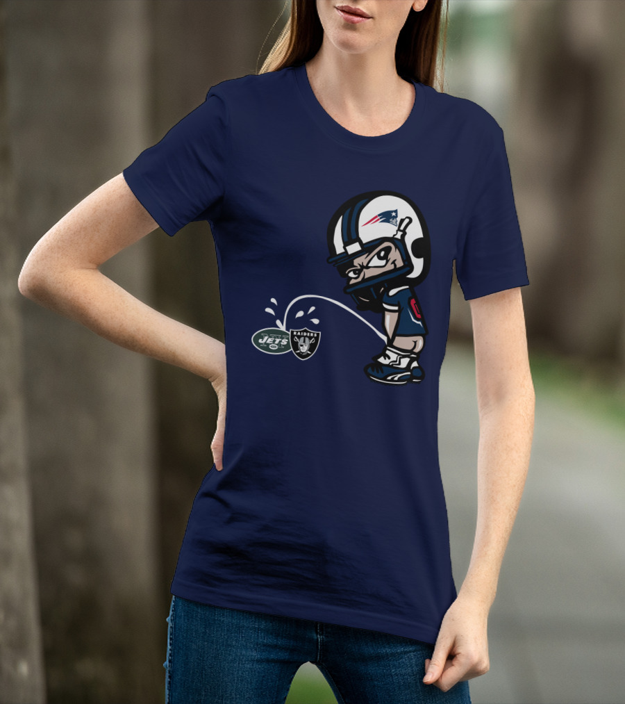 New England Patriots Vs Jets Raiders Rivalry Comic Style T-Shirt