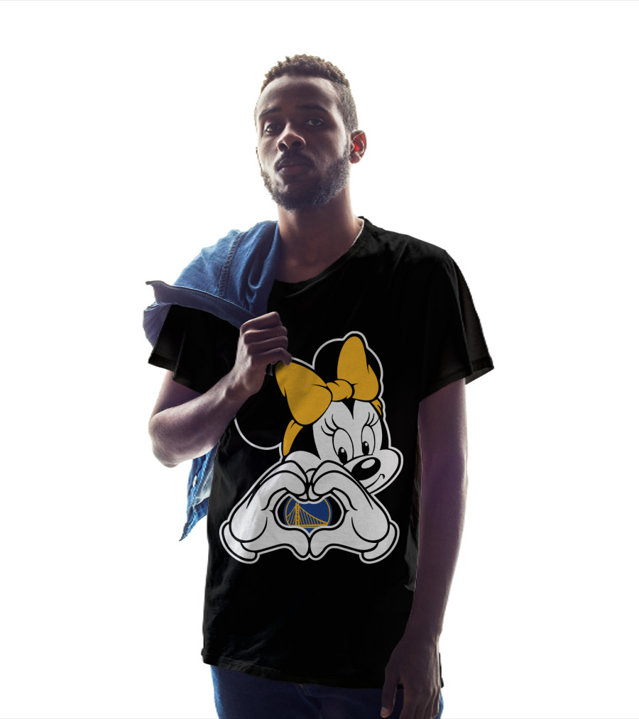 Golden State Warriors Minnie Mouse Heart Gesture T-Shirt