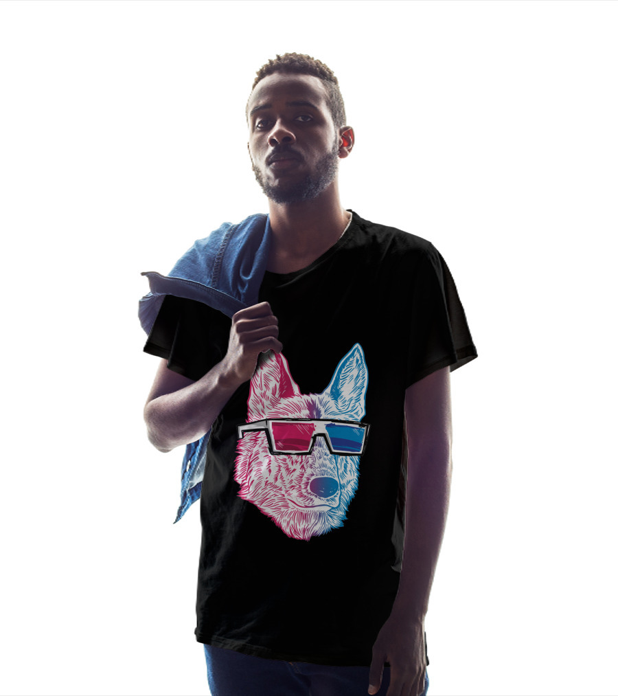3D K9 Anaglyph Glasses Dog T-Shirt