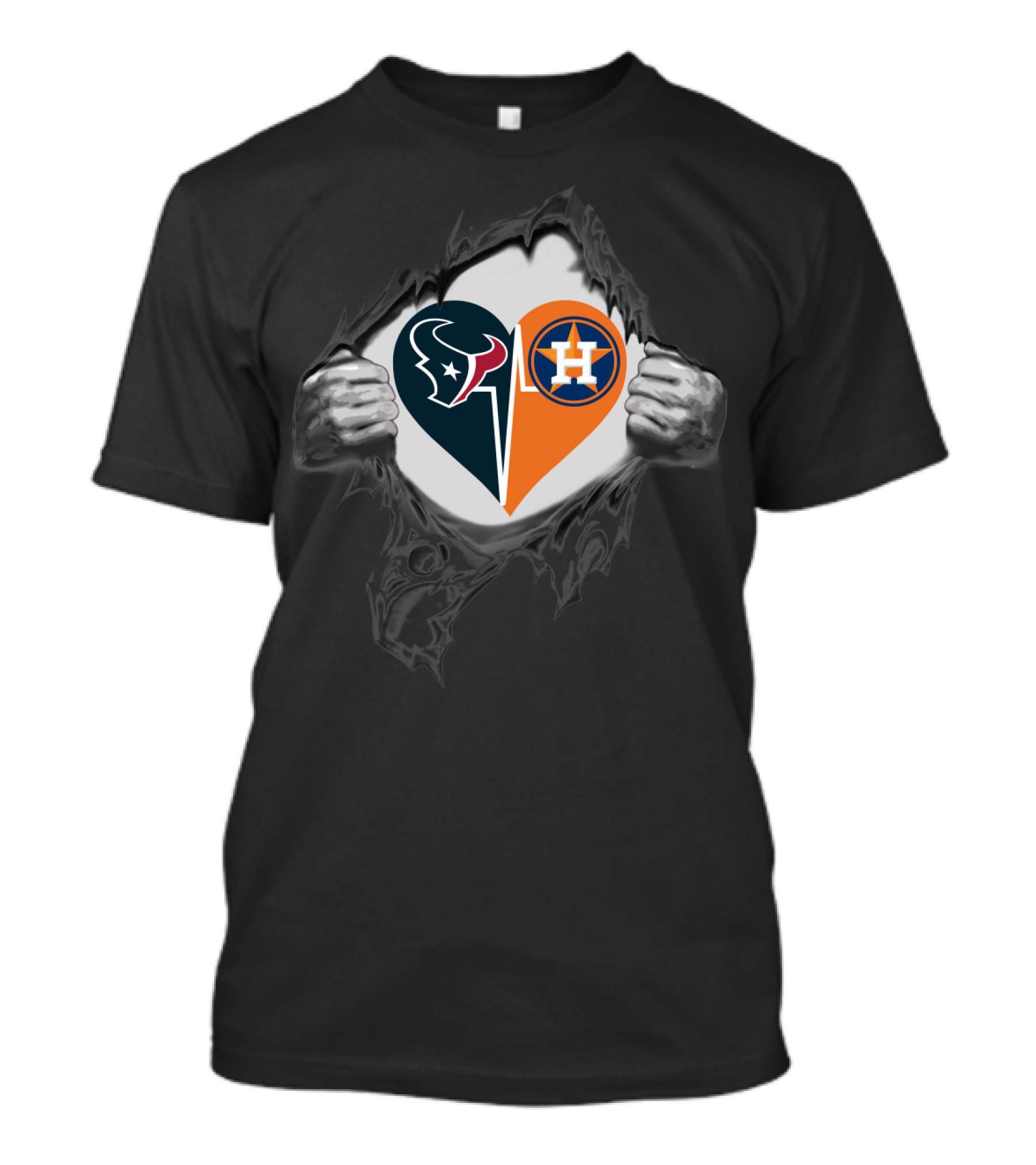 Texans And Astros Heart T-Shirt