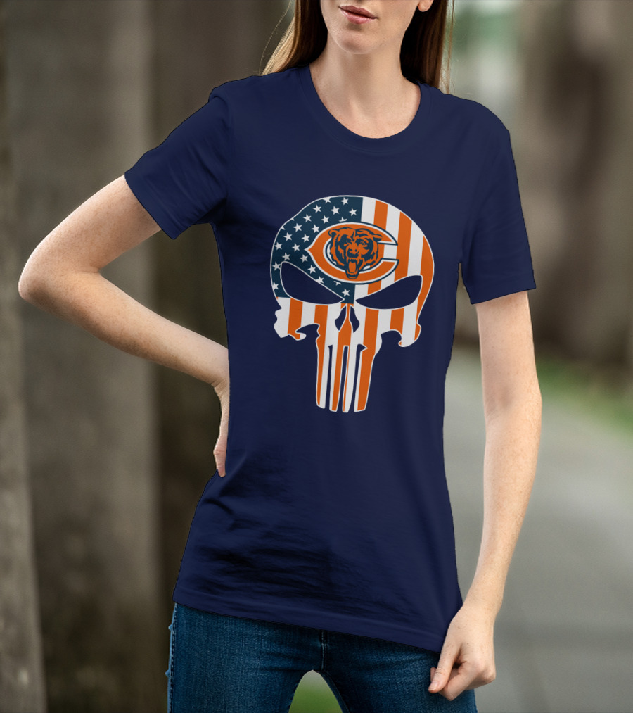 Chicago Bears Punisher American Flag T-Shirt