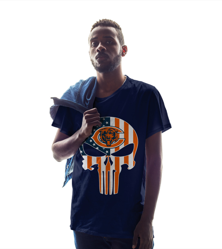 Chicago Bears Punisher American Flag T-Shirt