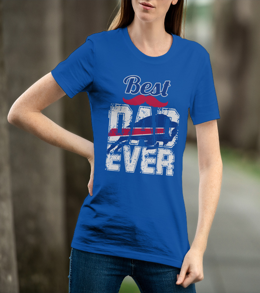 Best Dad Ever Buffalo Football Fan Mustache T-Shirt