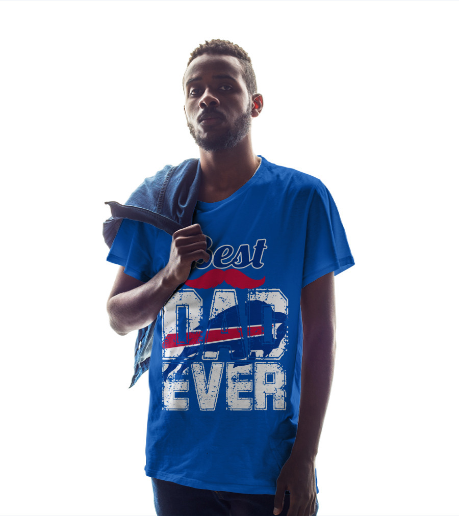 Best Dad Ever Buffalo Football Fan Mustache T-Shirt