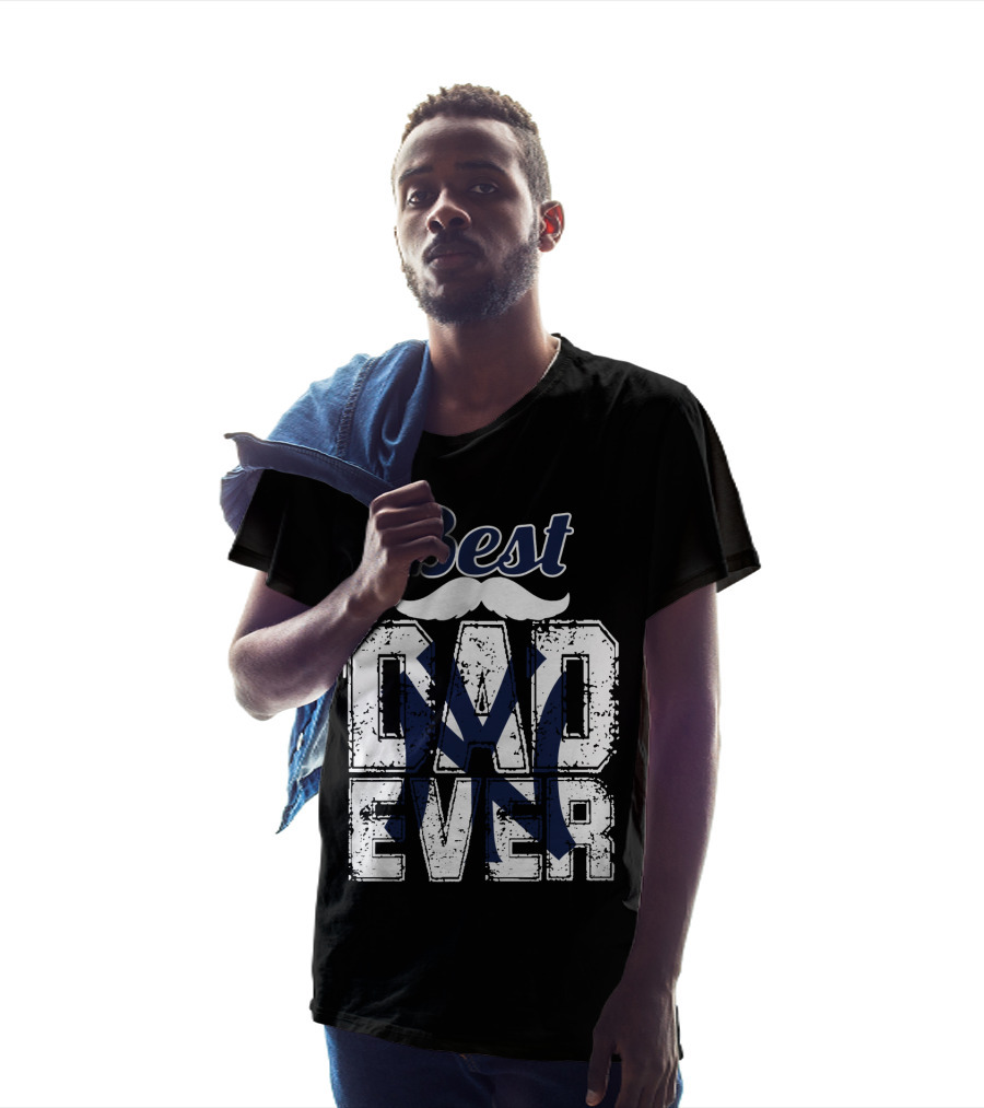 Best Dad Ever Yankees Logo Moustache T-Shirt