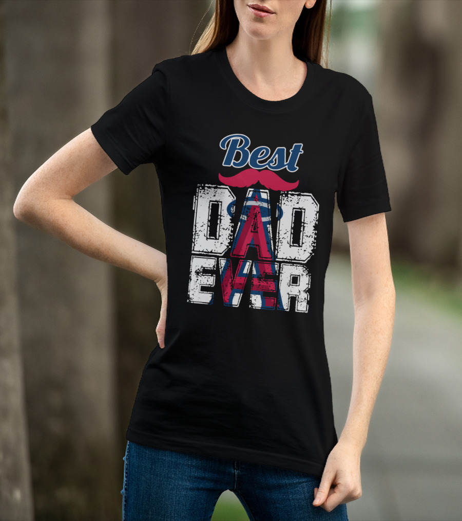 Best Dad Ever Angels Mustache T-Shirt