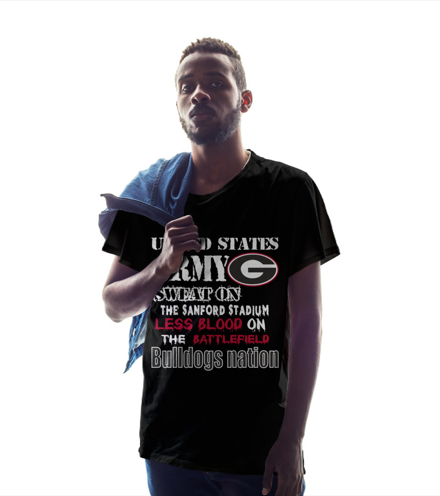 United States Army Bulldogs Nation Sanford Stadium Less Blood On The Battlefield T-Shirt
