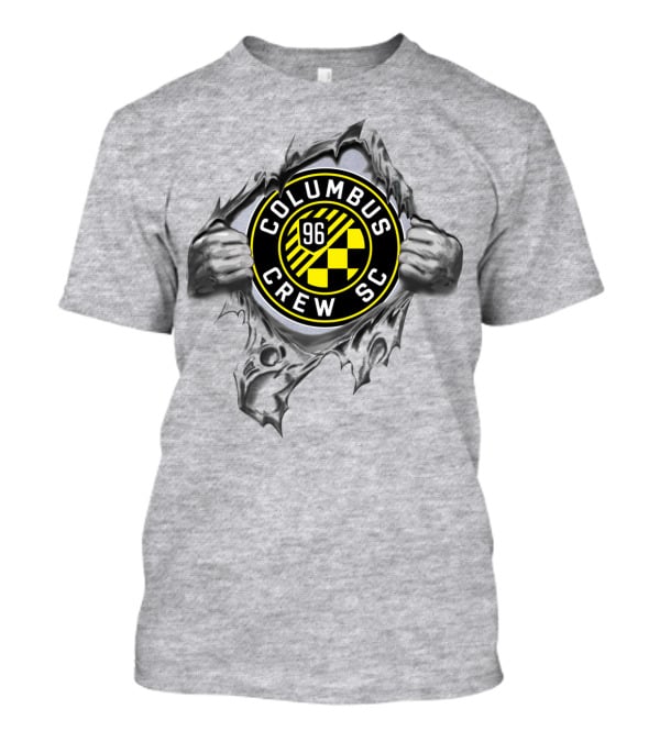 Columbus Crew Sc 96 Soccer Logo Through Metal Rip T-Shirt
