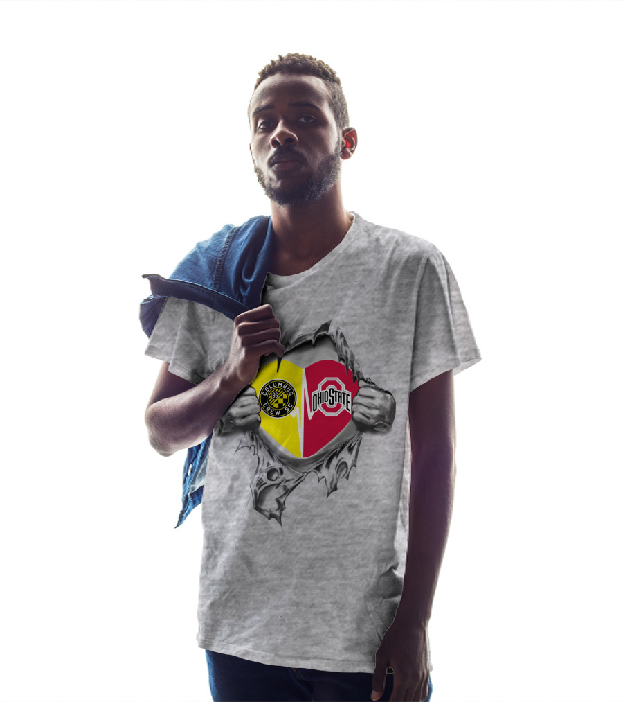 Columbus Crew Sc Ohio State Buckeyes Heart Symbol T-Shirt