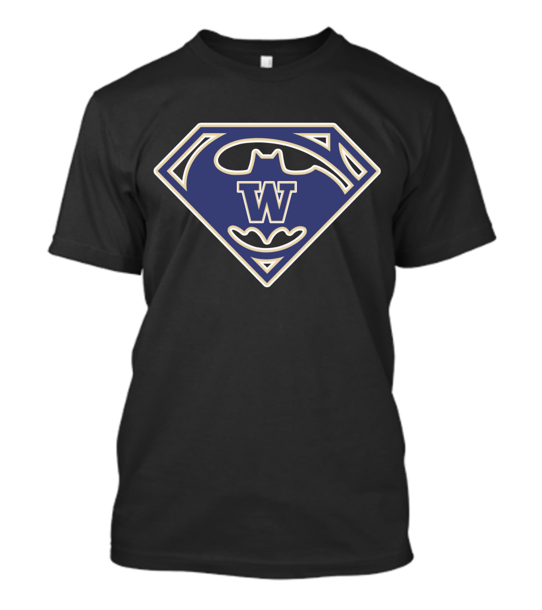 Washington Huskies Batman Superman Iconic Logo Fusion T-Shirt