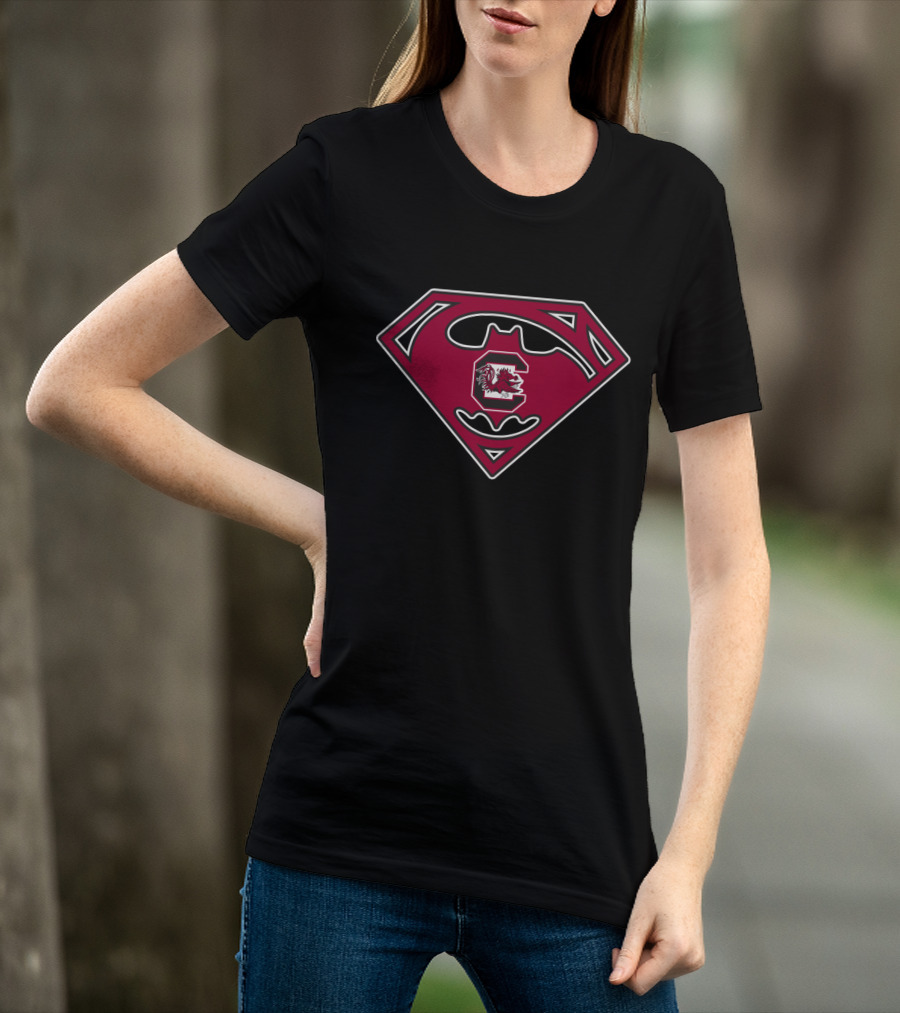 Superman Batman Logo South Carolina Gamecocks T-Shirt