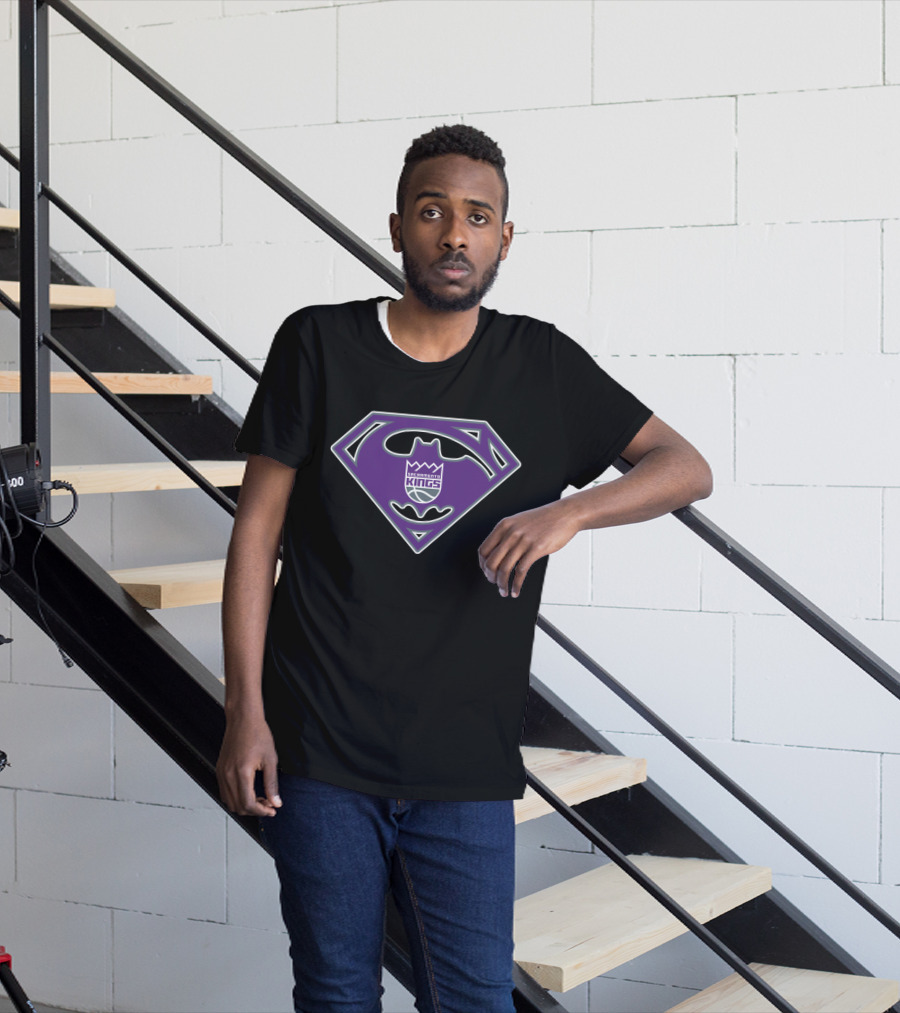 Sacramento Kings 165 Shield Emblem Purple Crest T-Shirt