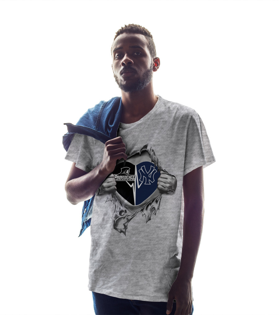 Yankees Providence Friars Heart Torn Open T-Shirt