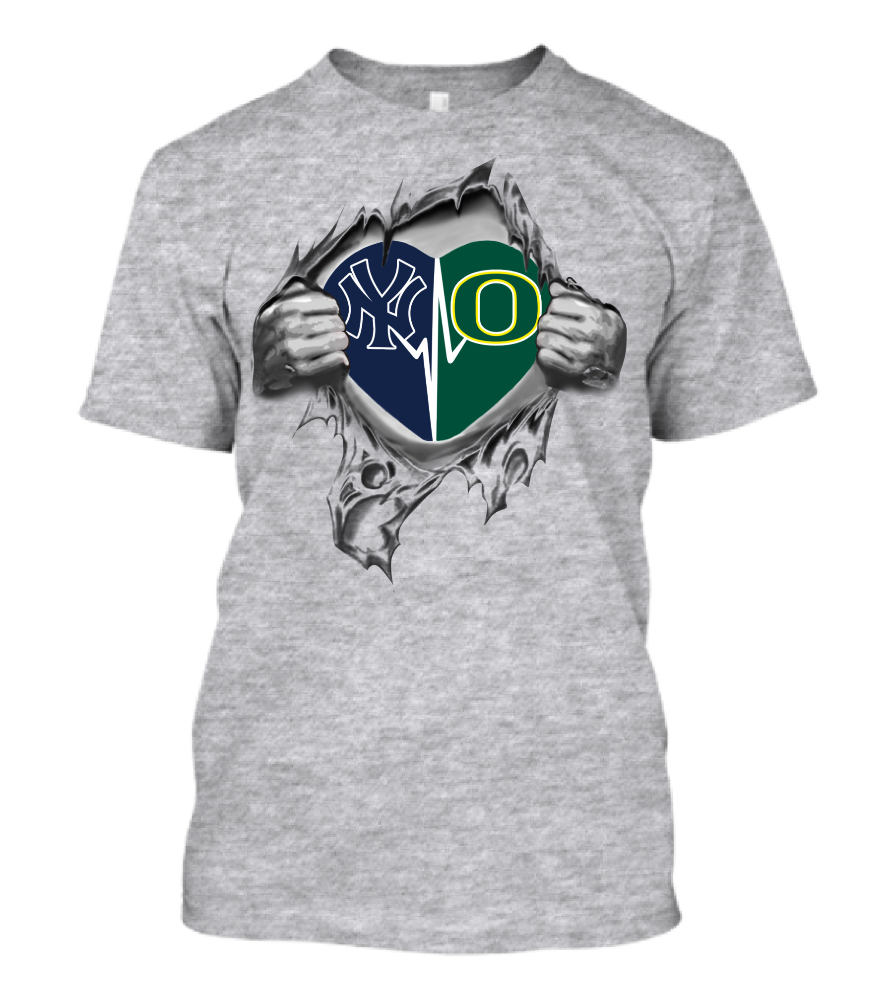 Yankees Ducks Heart Split T-Shirt