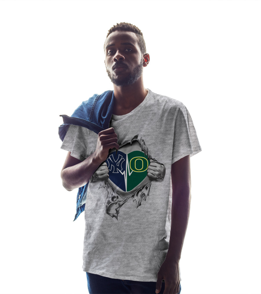Yankees Ducks Heart Split T-Shirt