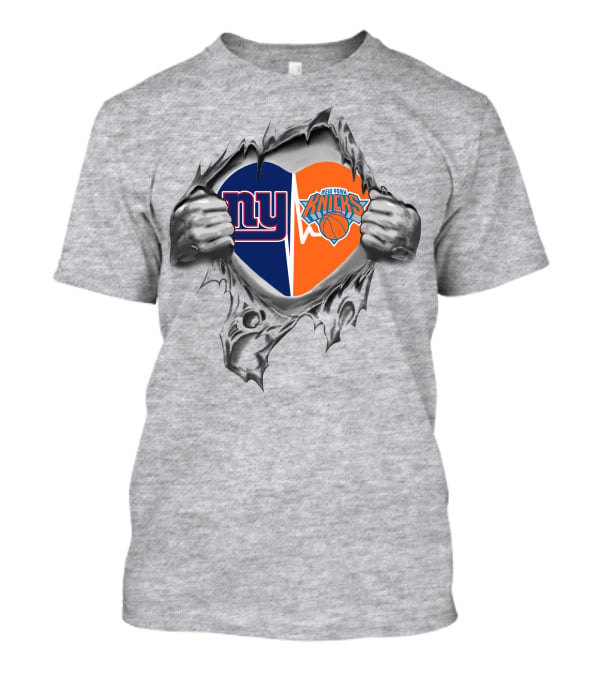 New York Giants Knicks Heart Logo Fusion T-Shirt