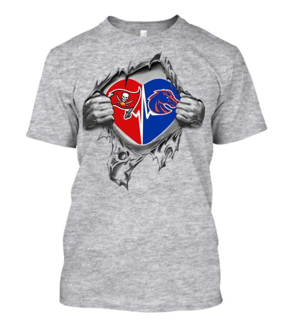 Buccaneers Boise State Broncos Heartbeat Passion T-Shirt