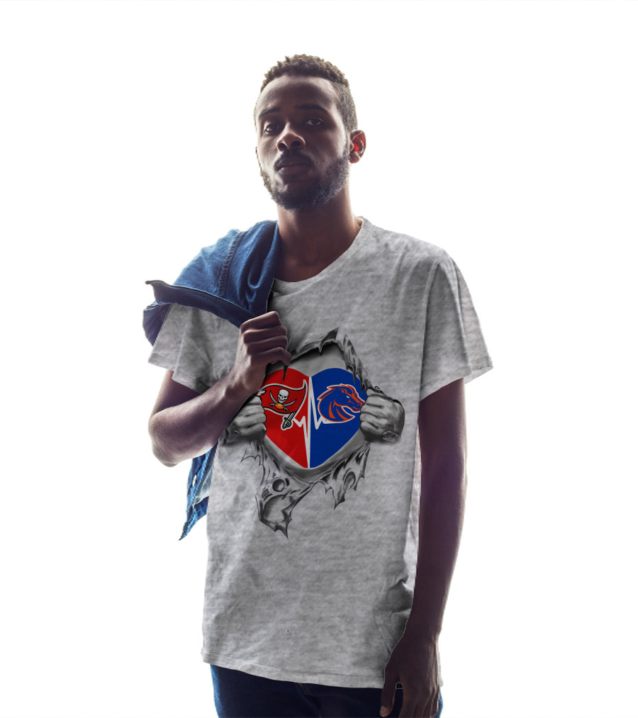 Buccaneers Boise State Broncos Heartbeat Passion T-Shirt