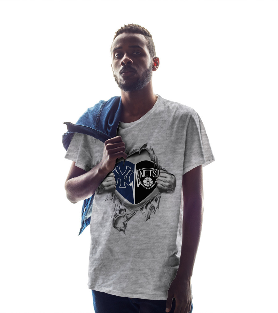 Yankees Brooklyn Nets Heart T-Shirt