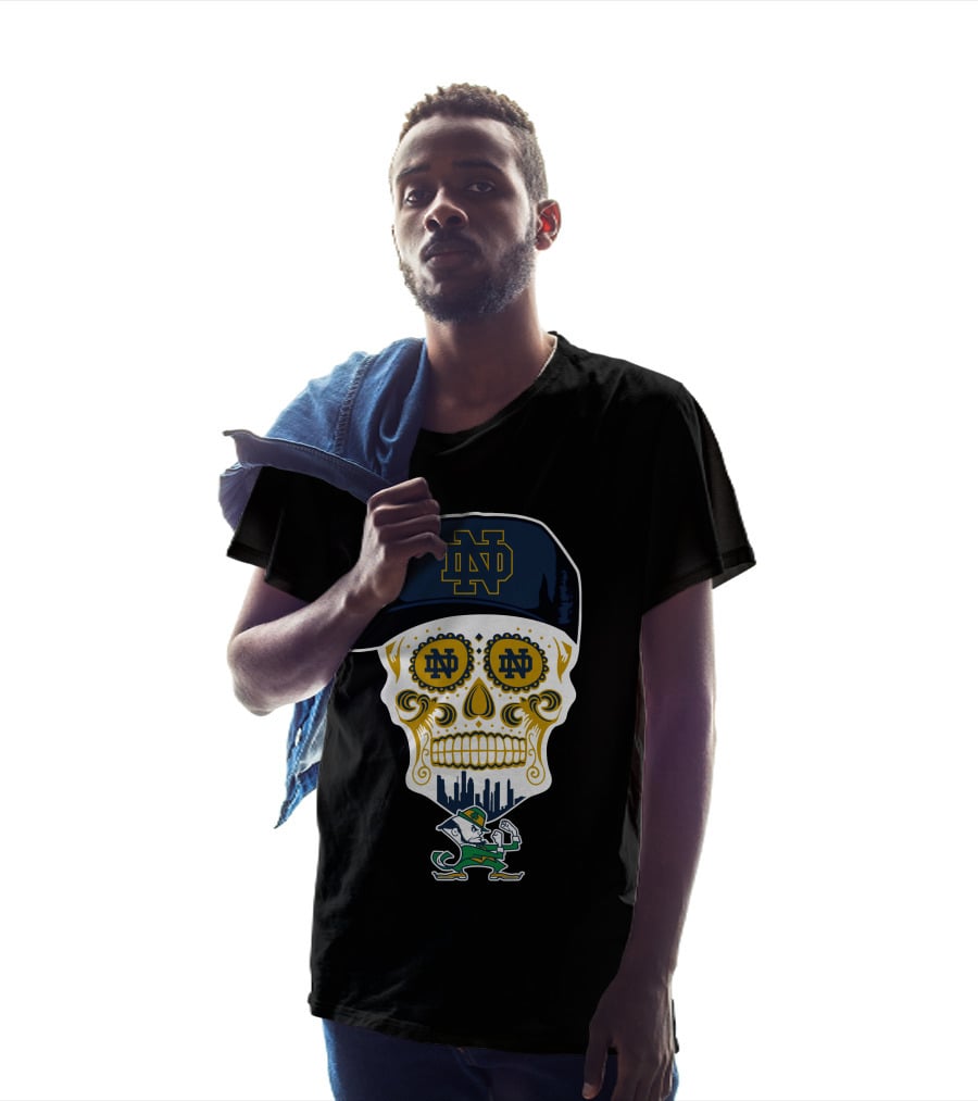 Notre Dame Fighting Irish Skull Nd Hat Iconic Symbol T-Shirt