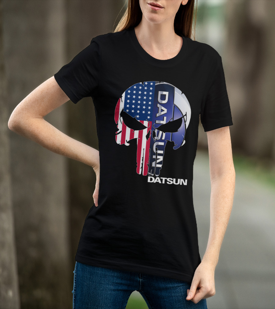 Datsun Punisher Skull American Flag T-Shirt
