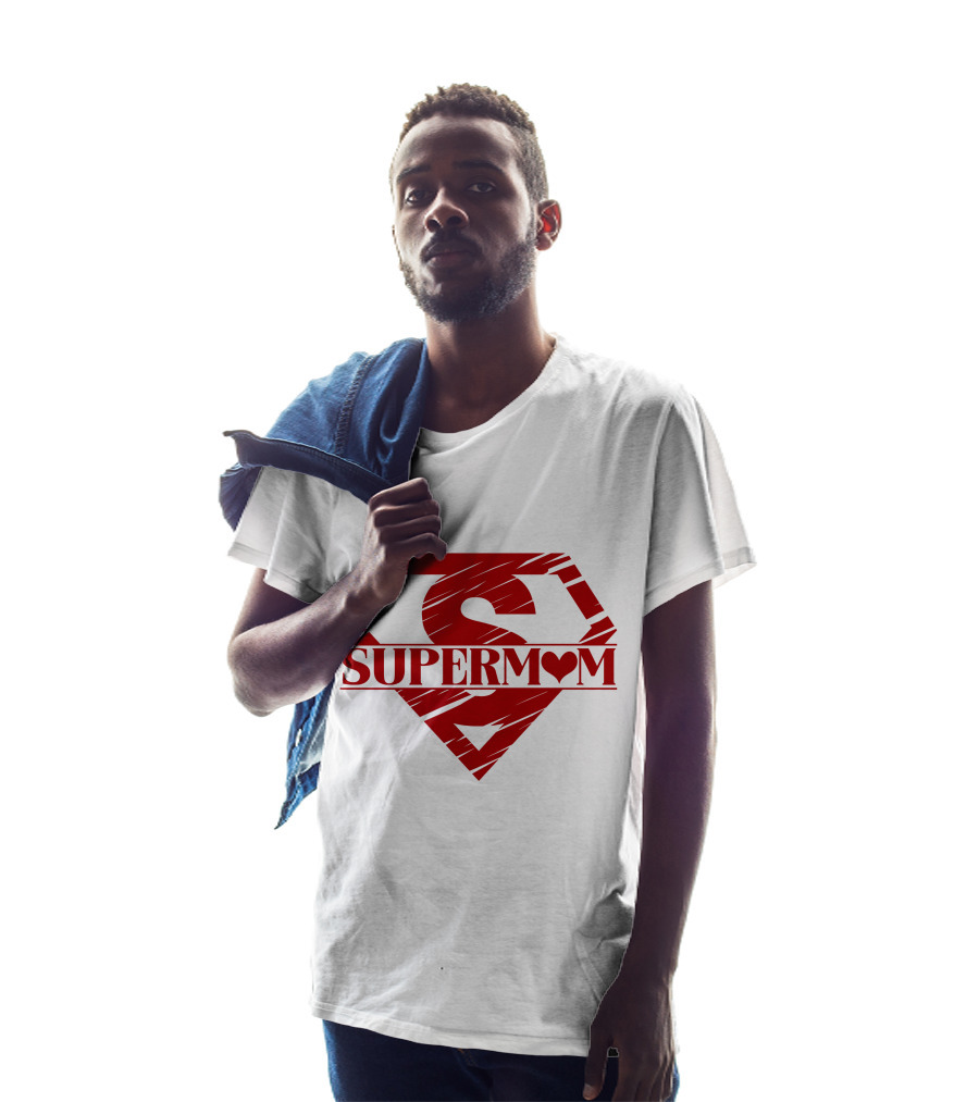 Supermom Shield Red S Logo With Heart T-Shirt