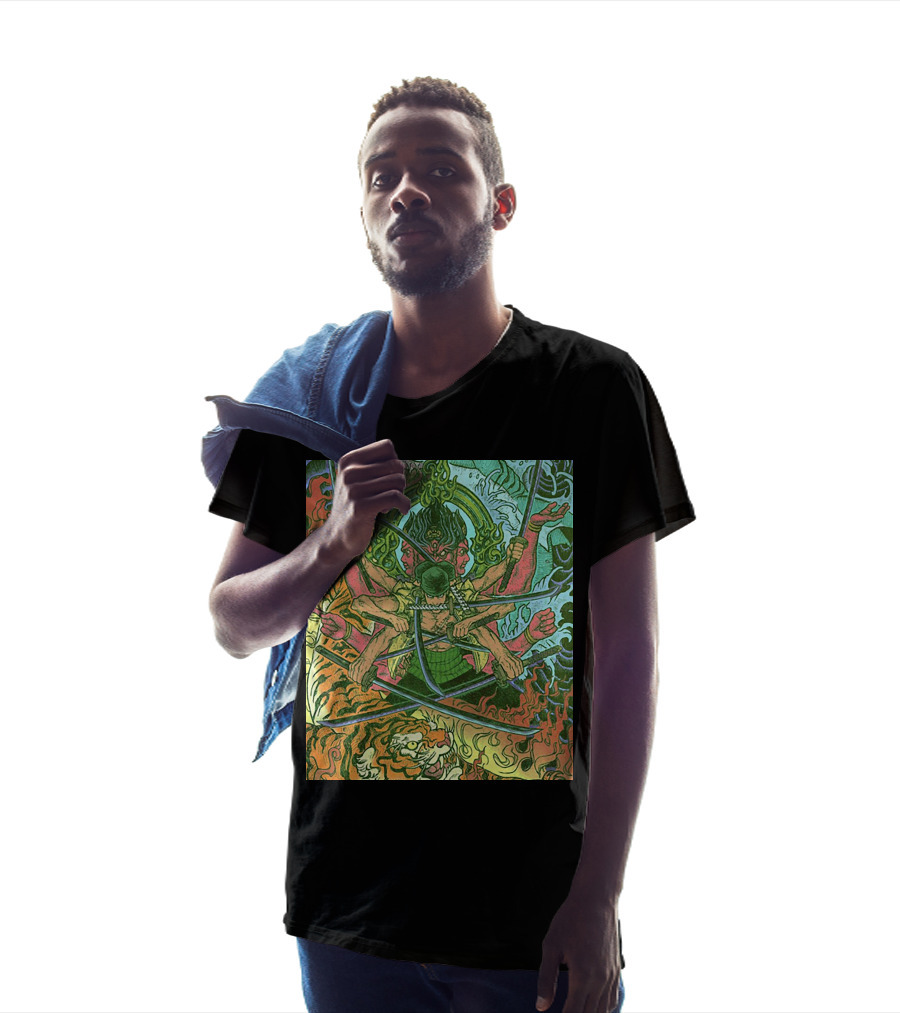 One Piece Roronoa Zoro Asura Concept Colors Of Fury T-Shirt
