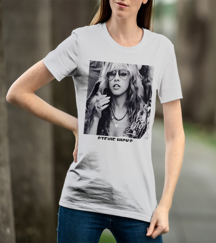 Stevie Nicks Black And White Portrait T-Shirt