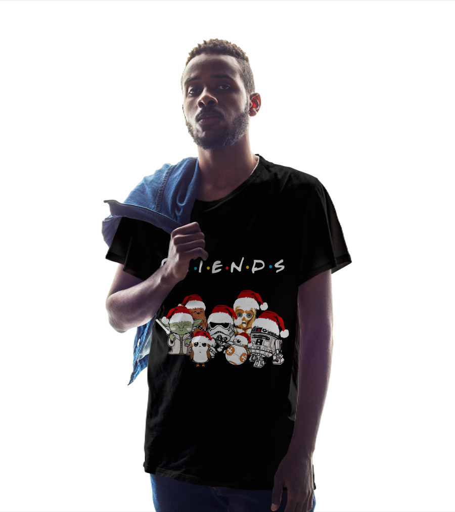 FRIENDS Starwars Characters Santa Hats T-Shirt