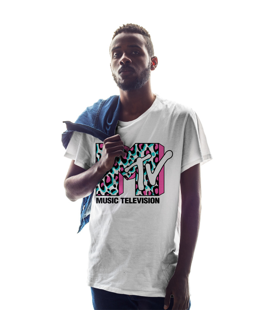 MTV Music Television Leopard Print 90s T-Shirt