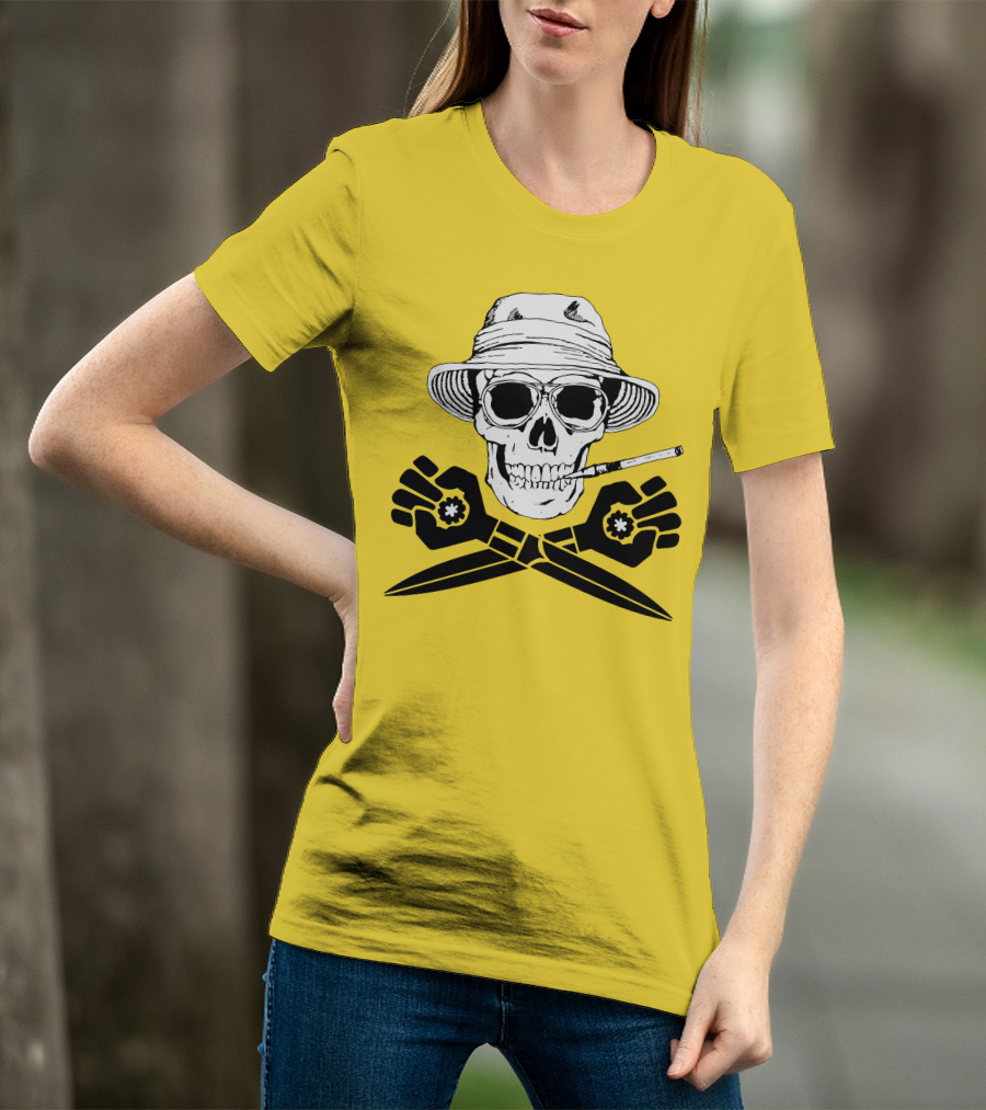 Fear And Loathing Skull With Gonzo Fist And Cigarette T-Shirt