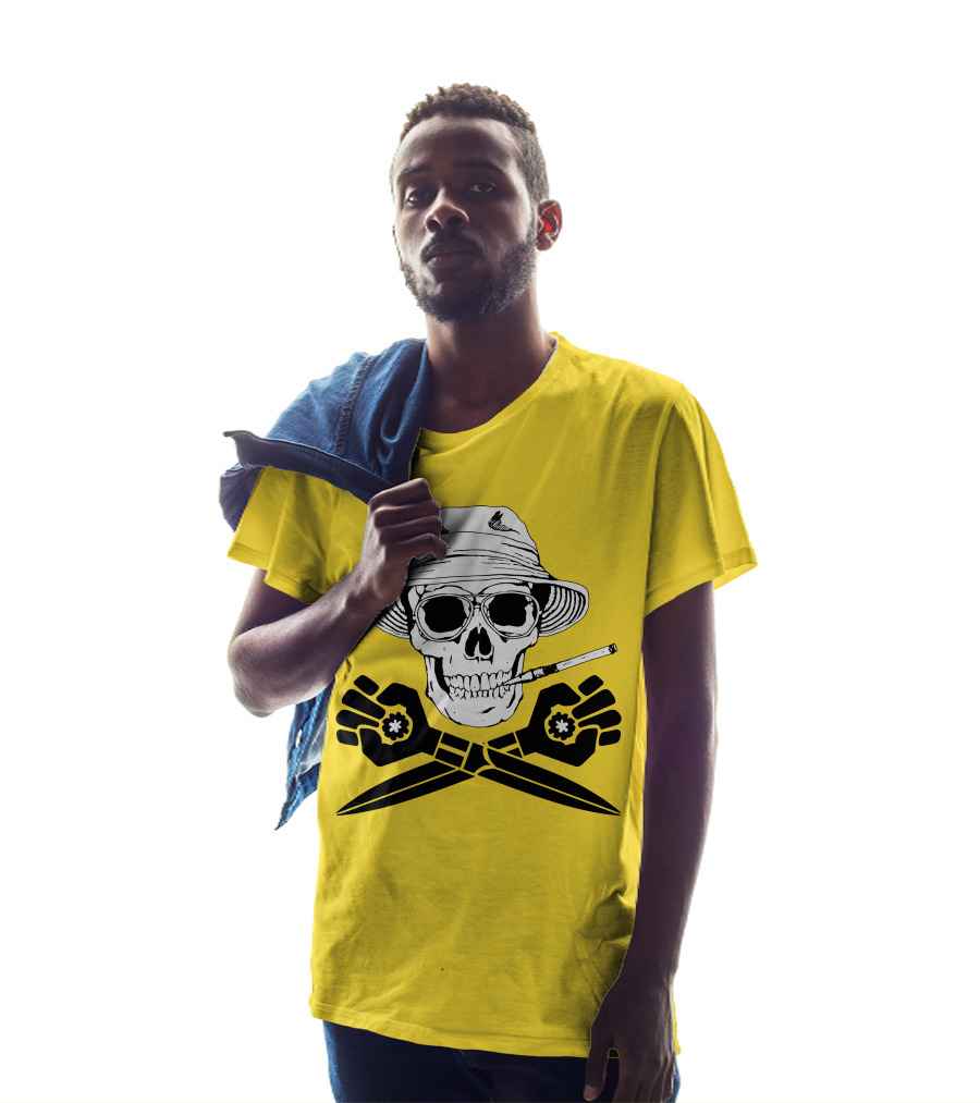 Fear And Loathing Skull With Gonzo Fist And Cigarette T-Shirt