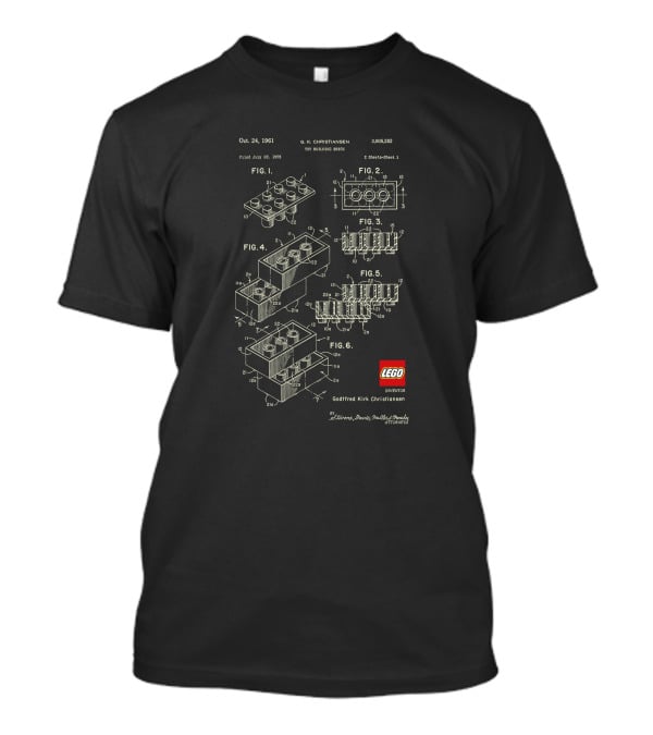 Oct 24 1961 Lego Brick Patent By Godtfred Kirk Christiansen T-Shirt